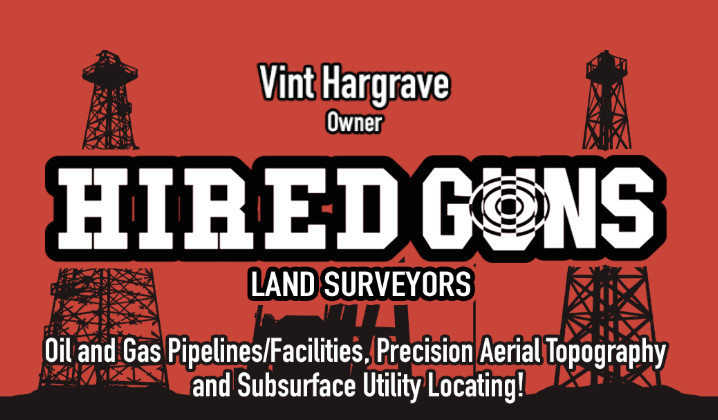 Hired Guns Surveying business card design